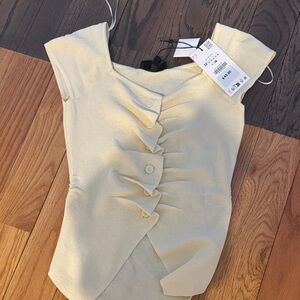 Zara Cream Button-Front Top